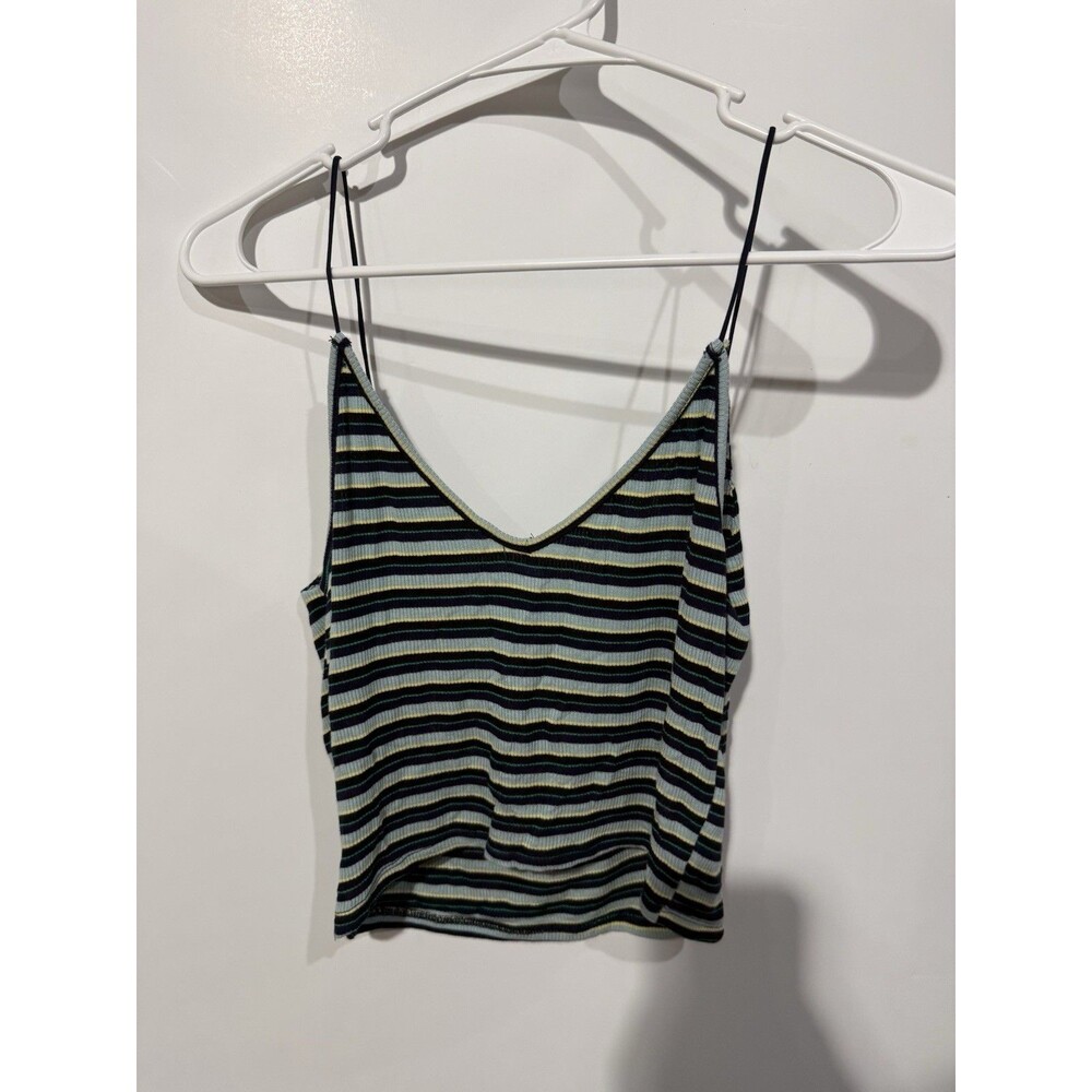PacSun Blue Stripe Cropped Tank Top Women’s Size S Sleeveless
